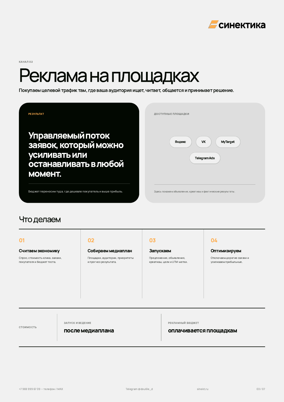 Реклама на площадках